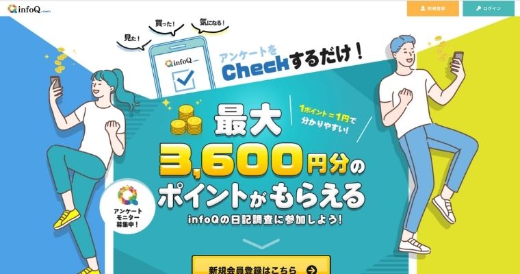 infoQで特におすすめの稼ぎ方_連続日記式調査モニター案件